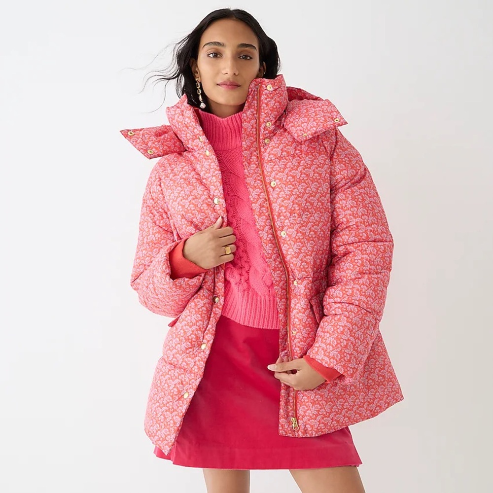 J. Crew Chateau Puffer Coat in Liberty® Toutouayette fabric - Picture 2 of 8